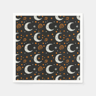 Launische Halloween-Nachtmond  Serviette