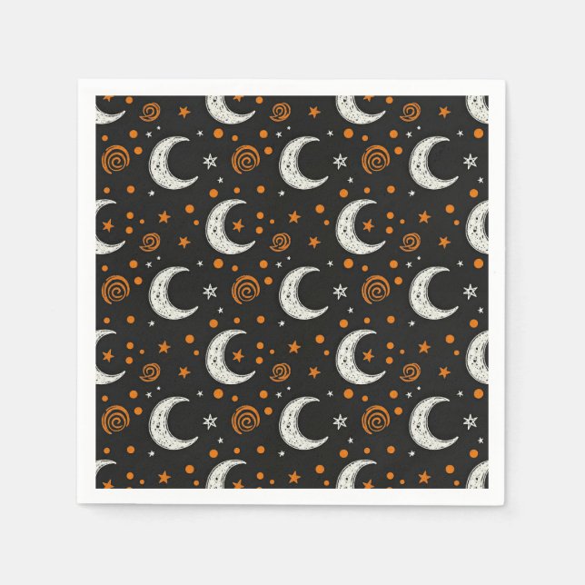Launische Halloween-Nachtmond  Serviette (Vorderseite)