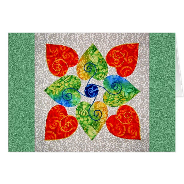 Launische Herz-Steppdecke - Block #1 (Vorderseite (Horizontal))