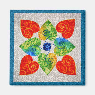 Launische Herz-Steppdecke - Block #1 Magnet