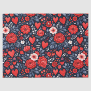 Launische Herzen und Blumen Seidenpapier