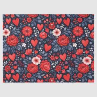 Launische Herzen und Blumen Seidenpapier