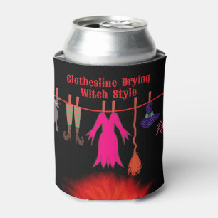 Launische Hexenwäscheleine Halloween-Grafik Dosenkühler