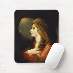 Launische Himmelslicht-Lady Rote Turban-Kunst Mousepad