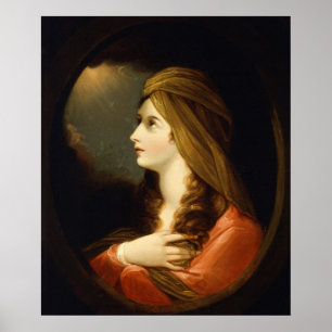 Launische Himmelslicht-Lady Rote Turban-Kunst Poster