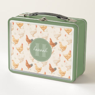Launische Hühner-Metall-Lunchbox Metall Brotdose