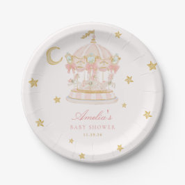 Launische Karussell-Baby-Shower-Platte Pappteller