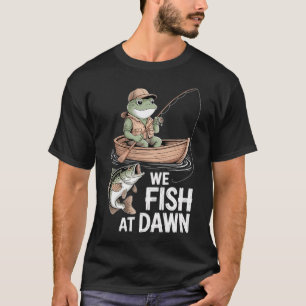 Launische Katze & Fisch Muster T-Shirt