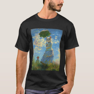 Launische Katze im Kleid mit Regenschirm Kunst Ins T-Shirt