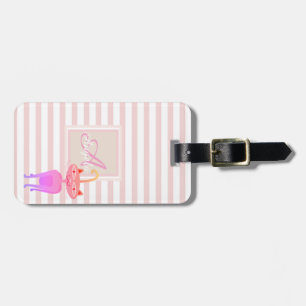 Launische Katze Rosa Streifen Monogramm-Personalis Gepäckanhänger