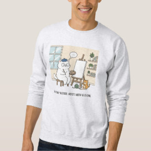 Launische Katzenmalerin Muse Gemütliches Atelier K Sweatshirt