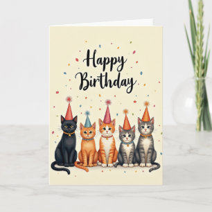 Launische Katzenparty-Karte Karte