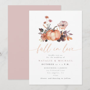 Launische Kürbis-Herbstliebe-Hochzeit Einladung