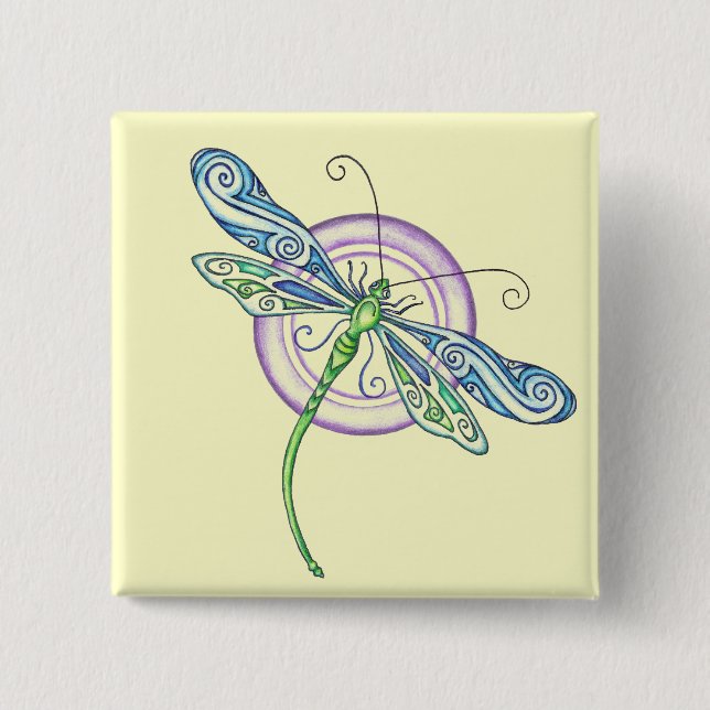 Launische Libelle Button (Vorderseite)