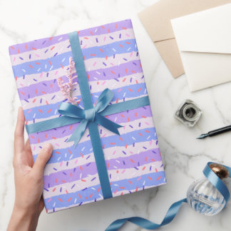 Launische lila Streusel und Streifen Geschenkpapier