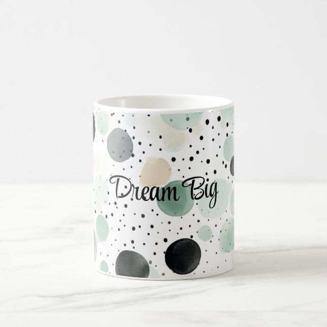 Launische Minze Schwarz Creme Punkte   Kaffeetasse (Mittel)