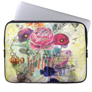 Launische Mixed-Media-Collage-Kunst Laptopschutzhülle