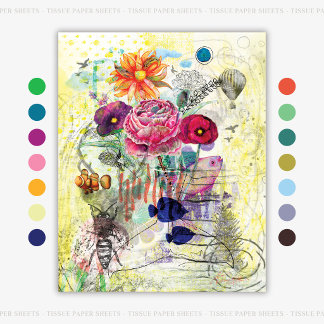 Launische Mixed-Media-Collage-Kunst Seidenpapier