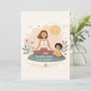 Launische Mutter-Kind-Meditationskunst Feiertagskarte