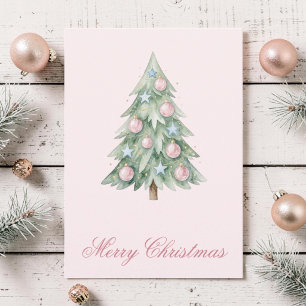 Launische Pastellrosa-Weihnachtsbaum-Feiertagsfoto