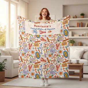 launische personalisierte handgezeichnete Foodie Fleecedecke