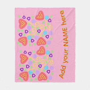 Launische Pointillismus-Herzballons mit Konfetti Fleecedecke