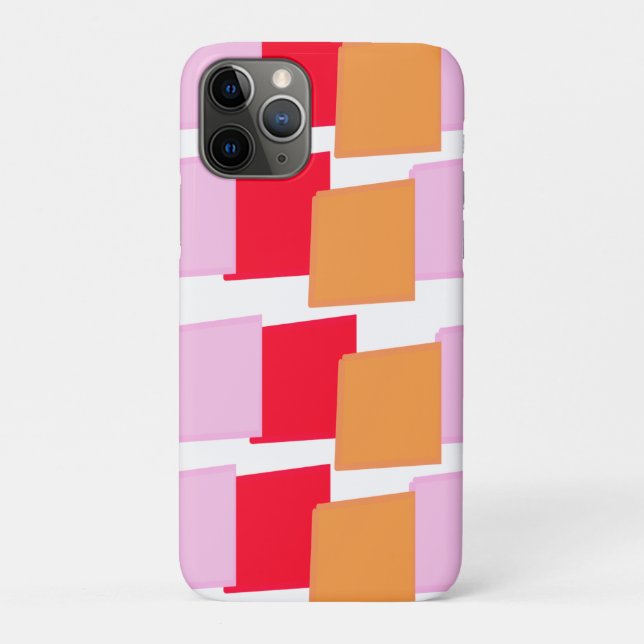 Launische Quadrate Rot Orange Pink  Case-Mate iPhone Hülle (Rückseite)