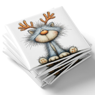 Launische Rentier-Katz Weihnachtsmagnet Magnet