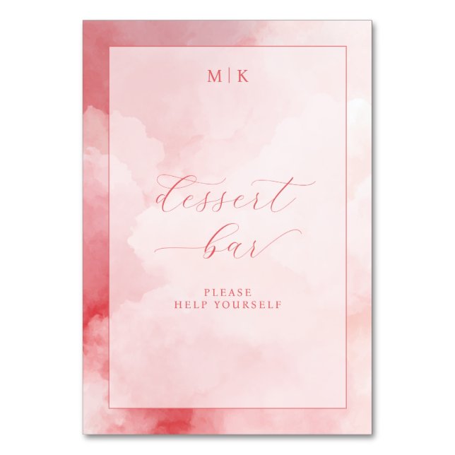 Launische rosa Dessertbar Tischnummer (Vorderseite)