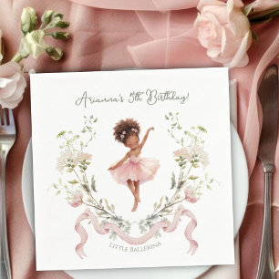 Launische Rosa Schleife & Wasserfarben-Ballerina G Serviette