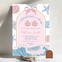 Launische rosa und blaue Beach Babe Babyparty