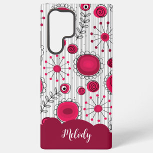 Launische rote weiße Herzen Blumen Blumenname Samsung Galaxy Hülle