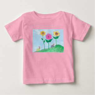 Launische Schnecken & farbenfrohe Blumen Baby T-shirt