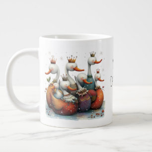 Launische sieben Schwäne schwimmen 12 Tage Weihnac Jumbo-Tasse
