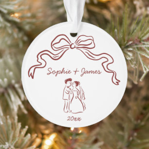 Launische Skurrile Handgezeichnete Schleife Hochze Ornament