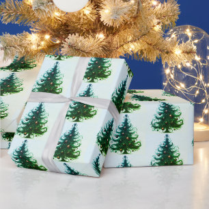 Launische Smaragd-Schwirbel-Weihnachtsbäume Geschenkpapier