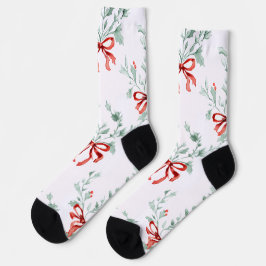 Launische Socken – Rotes Schleifenmuster & Festlic