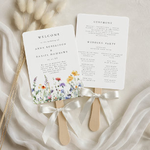 Launische Sommer-Wildblumen-Hochzeit Fächer