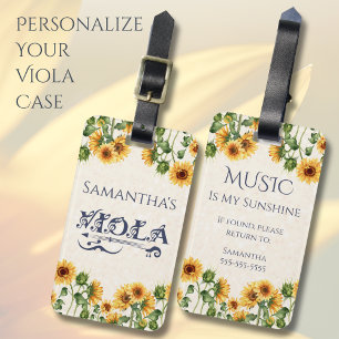 Launische Sonnenblumen-Viola-Instrumentenanhänger Gepäckanhänger