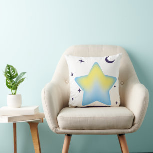 Launische Stern- und Mond-Kinderzimmer in Pastell Kissen