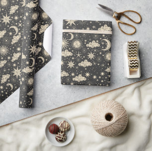Launische Sternmondplanetenwolken Geschenkpapier