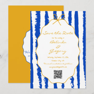 Launische Streifen Handgeschriebene Bemalte Hochze Save The Date