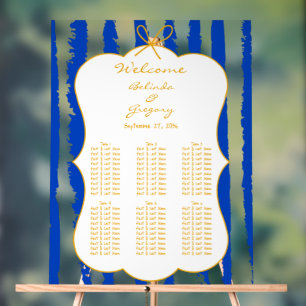 Launische Streifen-Handschrift-Hochzeits-Sitzplan Acrylschild
