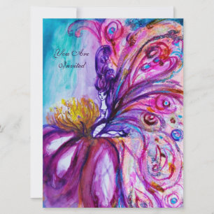 LAUNISCHE SÜßE BLUMENFEE IN ROSA,GOLD FUNKELN EINLADUNG