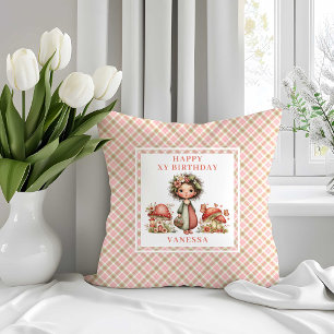 Launische Süße Feen Rosa Blumen Geburtstagskissen Kissen