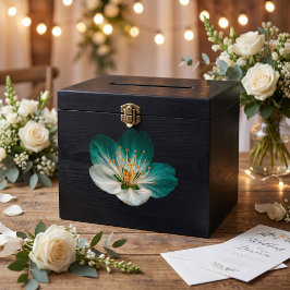 Launische Teal Smaragd Makro Sakura Blüte Seidenpapier