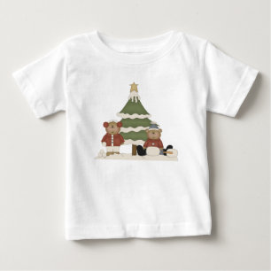 Launische Teddybären und Weihnachtsbaum Baby T-shirt