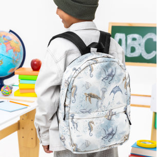 Launische Unterwasserwelt – Meerestiere-Muster Bedruckter Rucksack