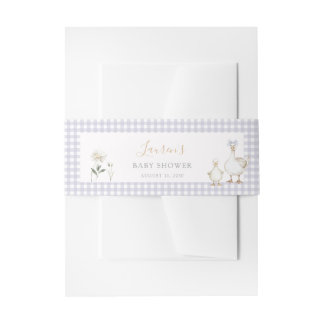 Launische Verrückte Gans Lila Gingham-Baby-Party Einladungsbanderole