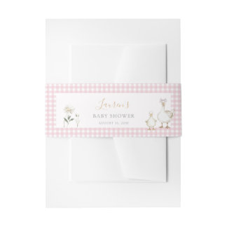 Launische Verrückte Gans Rosa Gingham-Baby-Party Einladungsbanderole